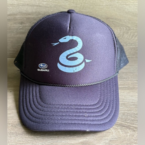 Subaru OTTO Classic Trucker Hat Mesh Foam ‘Year of the Snake’ Navy Blue Snapback - Picture 1 of 4